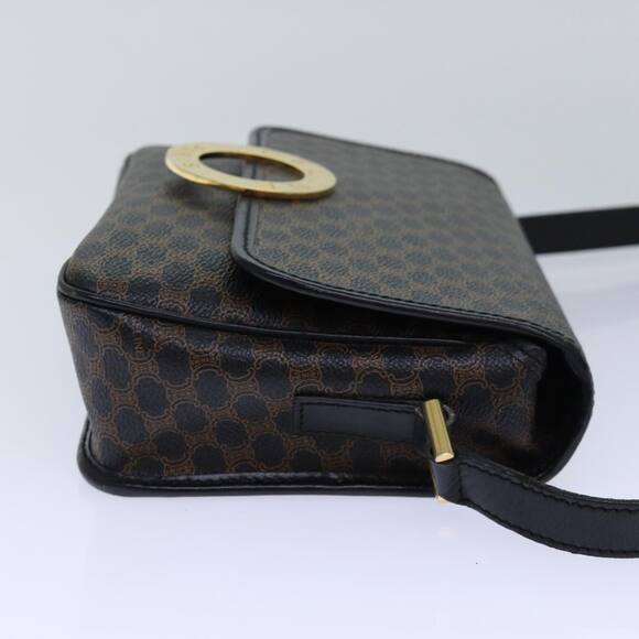 CELINE Macadam Canvas Shoulder Bag Pvc Leather Black - Picture 5 of 12